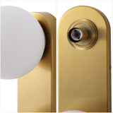 Myrtle 23.3 in. 3-Light Mid-Century Modern Metal and Frosted Glass Globe LED Vanity Light