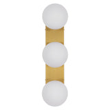 Myrtle 23.3 in. 3-Light Mid-Century Modern Metal and Frosted Glass Globe LED Vanity Light