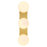 Myrtle 23.3 in. 3-Light Mid-Century Modern Metal and Frosted Glass Globe LED Vanity Light