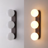 Myrtle 23.3 in. 3-Light Mid-Century Modern Metal and Frosted Glass Globe LED Vanity Light