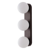Myrtle 23.3 in. 3-Light Mid-Century Modern Metal and Frosted Glass Globe LED Vanity Light