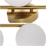 Opal 23 in. 3-Light Mid-Century Modern Metal and Frosted Glass Globe LED Vanity Light