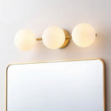 Opal 23 in. 3-Light Mid-Century Modern Metal and Frosted Glass Globe LED Vanity Light