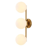 Opal 23 in. 3-Light Mid-Century Modern Metal and Frosted Glass Globe LED Vanity Light