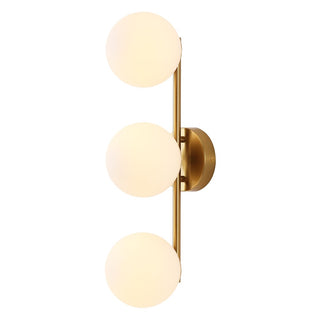 Opal 23 in. 3-Light Mid-Century Modern Metal and Frosted Glass Globe LED Vanity Light