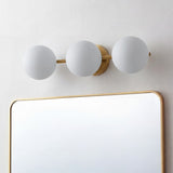 Opal 23 in. 3-Light Mid-Century Modern Metal and Frosted Glass Globe LED Vanity Light