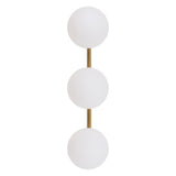 Opal 23 in. 3-Light Mid-Century Modern Metal and Frosted Glass Globe LED Vanity Light