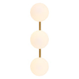 Opal 23 in. 3-Light Mid-Century Modern Metal and Frosted Glass Globe LED Vanity Light