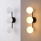 Opal 23 in. 3-Light Mid-Century Modern Metal and Frosted Glass Globe LED Vanity Light