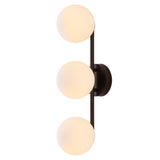 Opal 23 in. 3-Light Mid-Century Modern Metal and Frosted Glass Globe LED Vanity Light