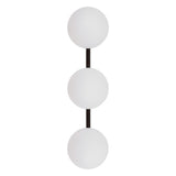 Opal 23 in. 3-Light Mid-Century Modern Metal and Frosted Glass Globe LED Vanity Light