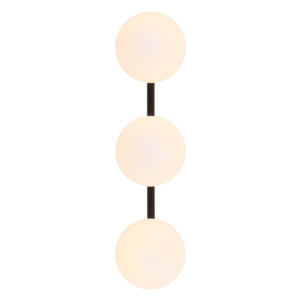 Opal 23 in. 3-Light Mid-Century Modern Metal and Frosted Glass Globe LED Vanity Light