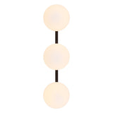 Opal 23 in. 3-Light Mid-Century Modern Metal and Frosted Glass Globe LED Vanity Light