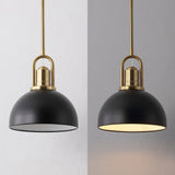 Solstice 9.5 in. 1-Light Modern Farmhouse Industrial Metal Dome LED Pendant