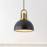 Solstice 9.5 in. 1-Light Modern Farmhouse Industrial Metal Dome LED Pendant