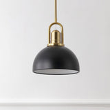 Solstice 9.5 in. 1-Light Modern Farmhouse Industrial Metal Dome LED Pendant