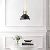 Solstice 9.5 in. 1-Light Modern Farmhouse Industrial Metal Dome LED Pendant
