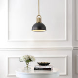 Solstice 9.5 in. 1-Light Modern Farmhouse Industrial Metal Dome LED Pendant