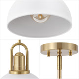 Solstice 9.5 in. 1-Light Modern Farmhouse Industrial Metal Dome LED Pendant