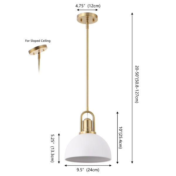 Dimension Image White/Brass Gold