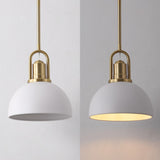 Solstice 9.5 in. 1-Light Modern Farmhouse Industrial Metal Dome LED Pendant
