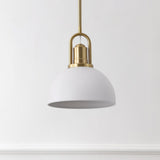 Solstice 9.5 in. 1-Light Modern Farmhouse Industrial Metal Dome LED Pendant