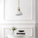 Solstice 9.5 in. 1-Light Modern Farmhouse Industrial Metal Dome LED Pendant
