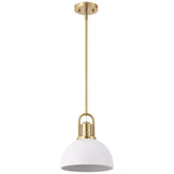 Solstice 9.5 in. 1-Light Modern Farmhouse Industrial Metal Dome LED Pendant