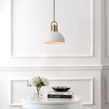 Solstice 9.5 in. 1-Light Modern Farmhouse Industrial Metal Dome LED Pendant