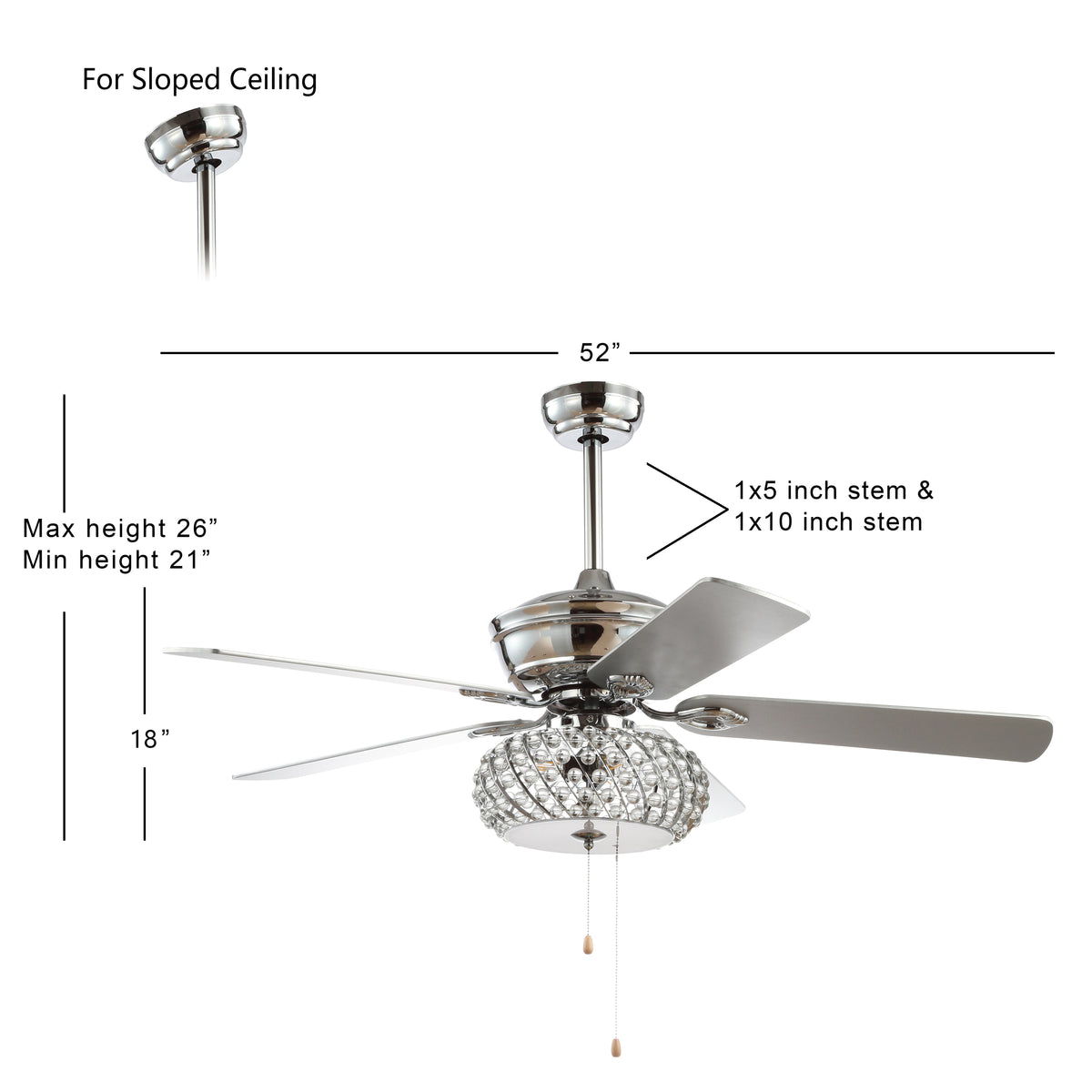 Electus 52" 3-Light Metal/Wood LED Ceiling Fan