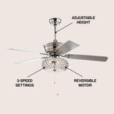 Electus 52" 3-Light Metal/Wood LED Ceiling Fan