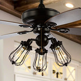 Finch 52" Caged 3-Light Metal/Wood LED Ceiling Fan