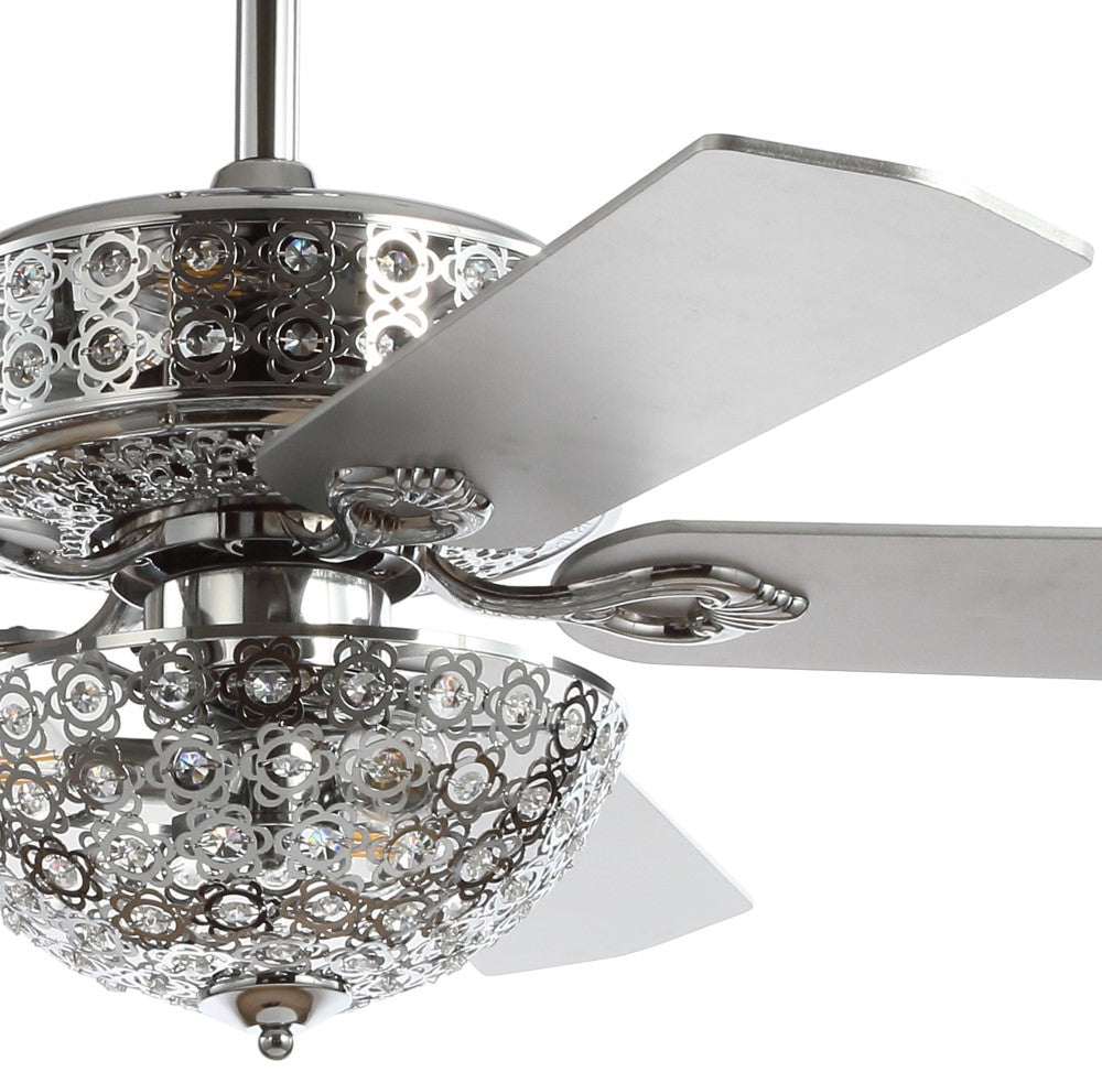 Soccoro 52" Filigree 6-Light Metal/Wood LED Ceiling Fan