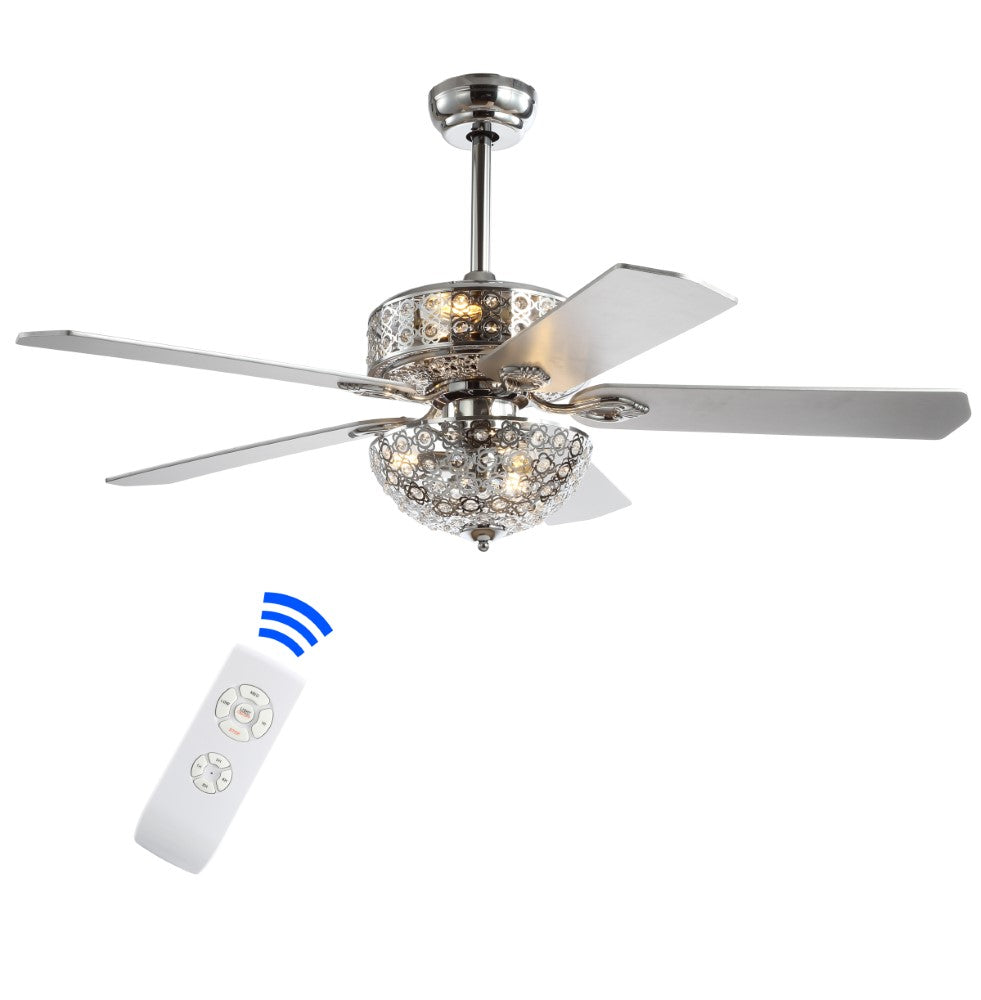 Soccoro 52" Filigree 6-Light Metal/Wood LED Ceiling Fan