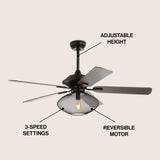 Madarasz 52" 1-Light Mid-century LED Ceiling Fan With Remote