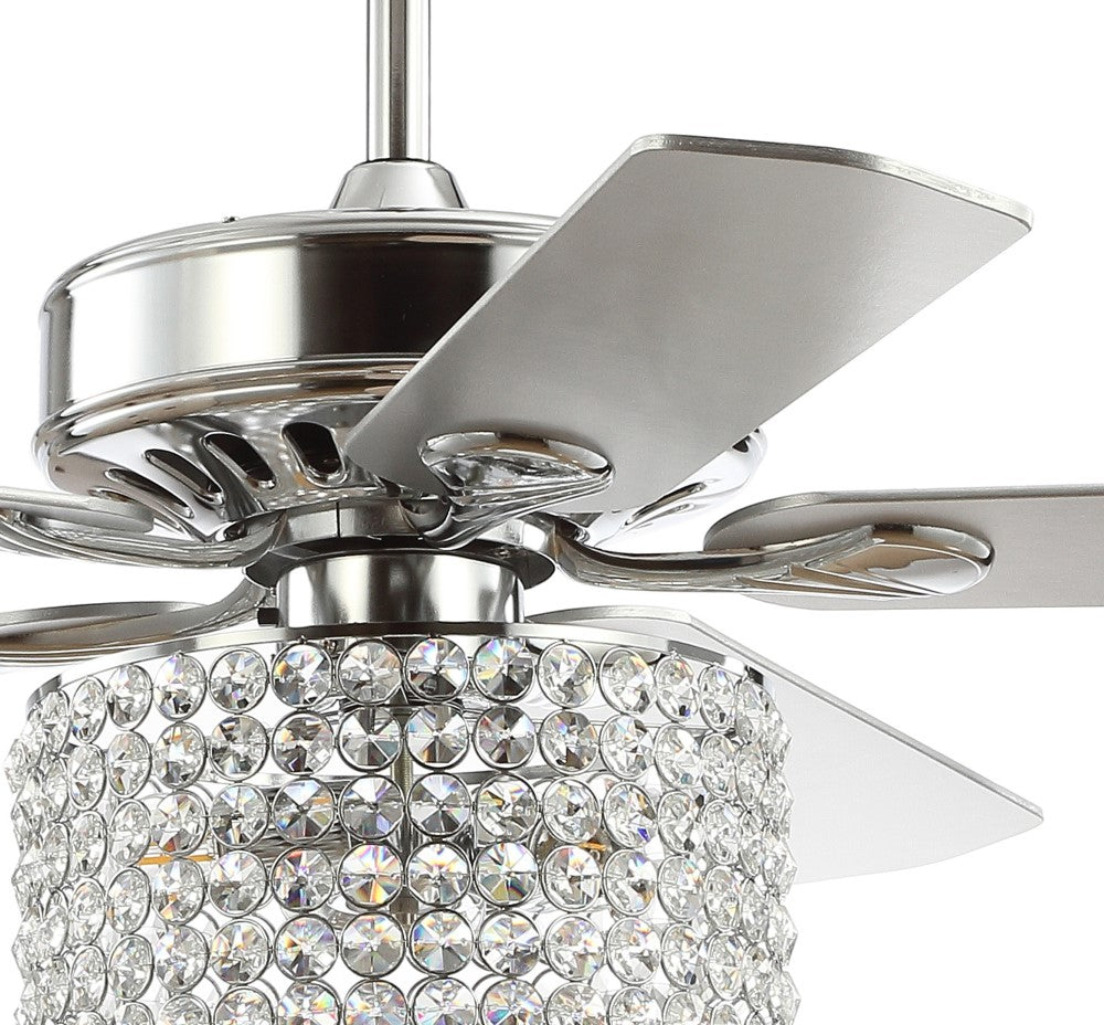 Layard 52" 3-Light Crystal Prism Drum LED Ceiling Fan With Remote