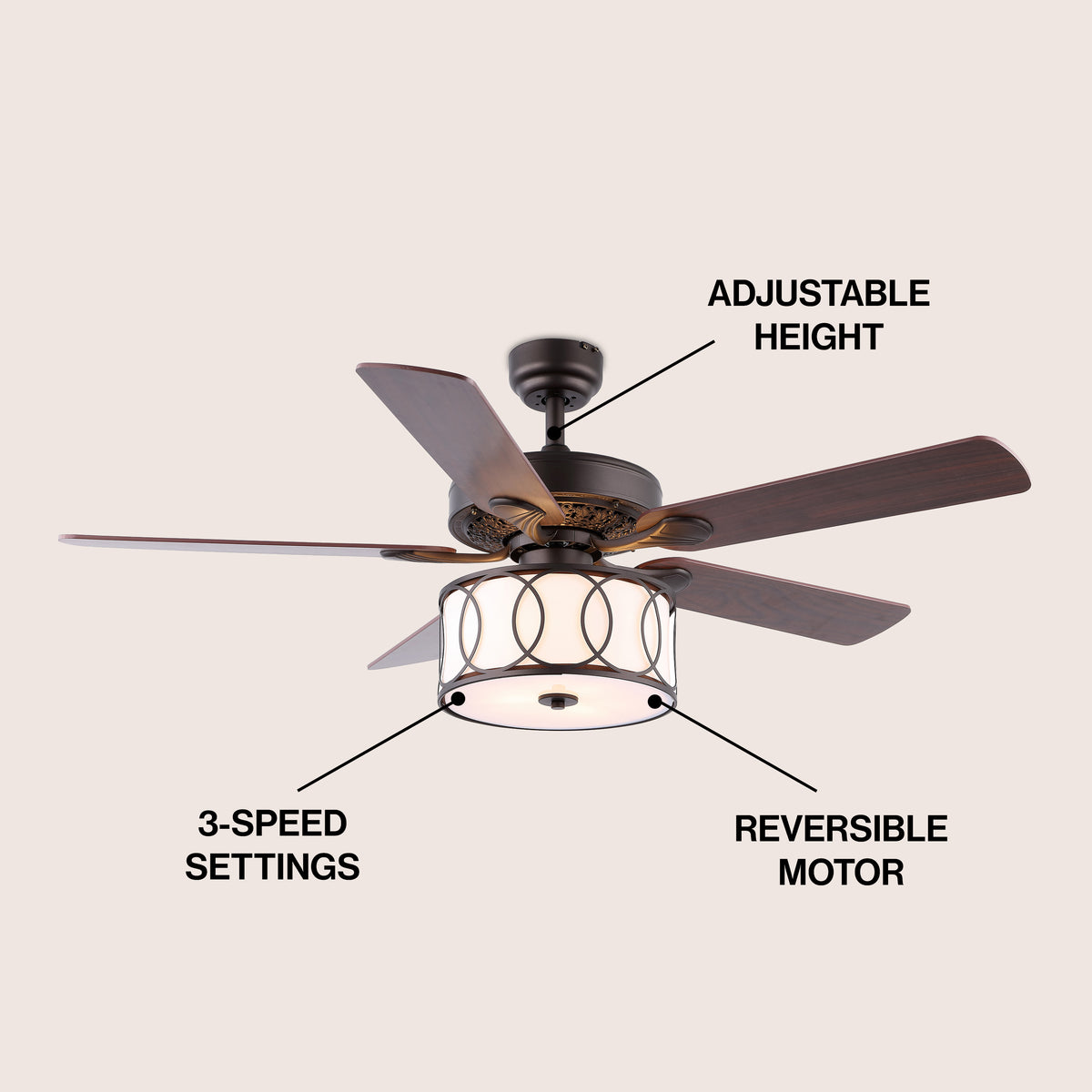 Nicobar Drum Shade LED Ceiling Fan With Remote