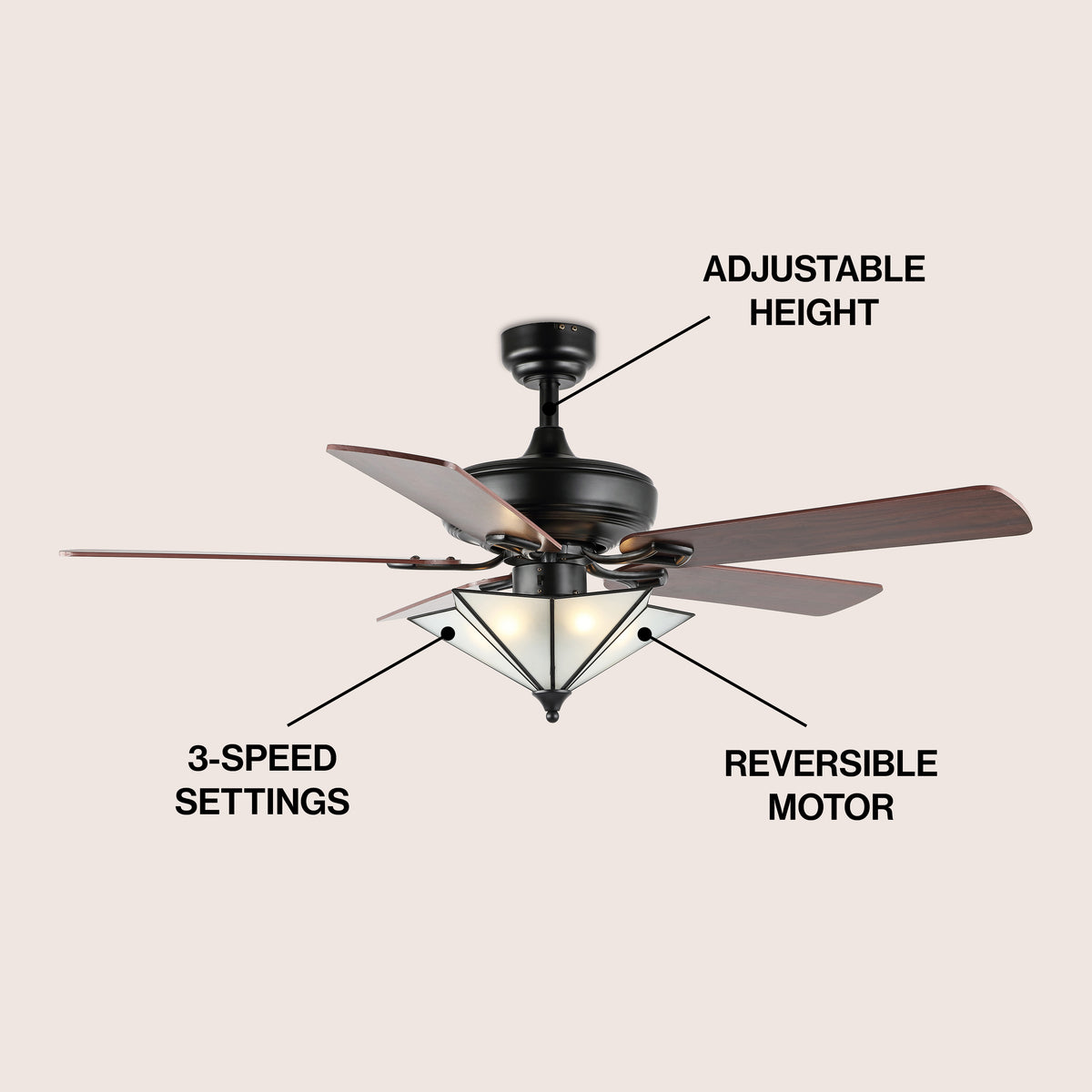 Baldwin 52" Farmhouse Rustic Iron Star Shade LED Ceiling Fan With Remote