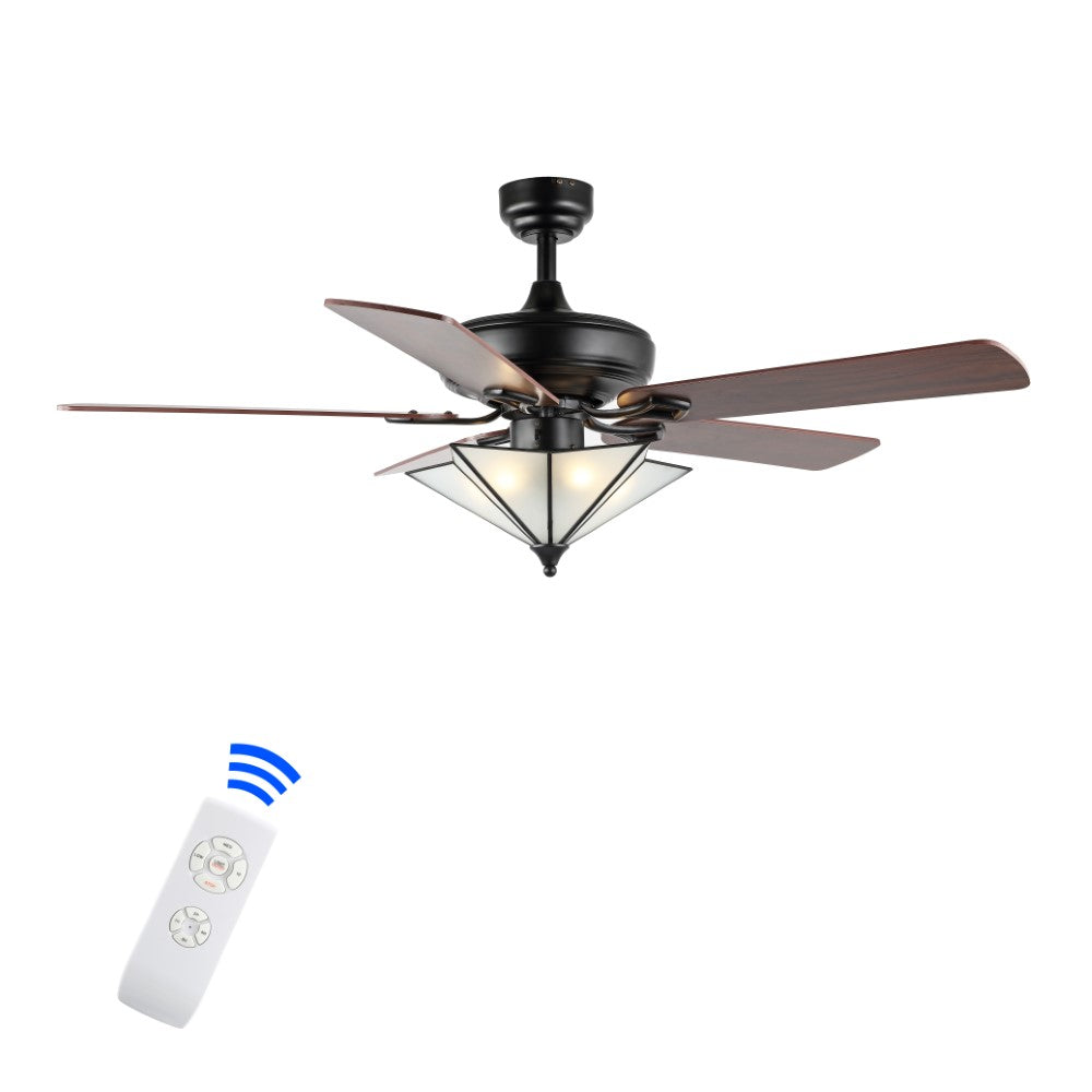 Baldwin 52" Farmhouse Rustic Iron Star Shade LED Ceiling Fan With Remote
