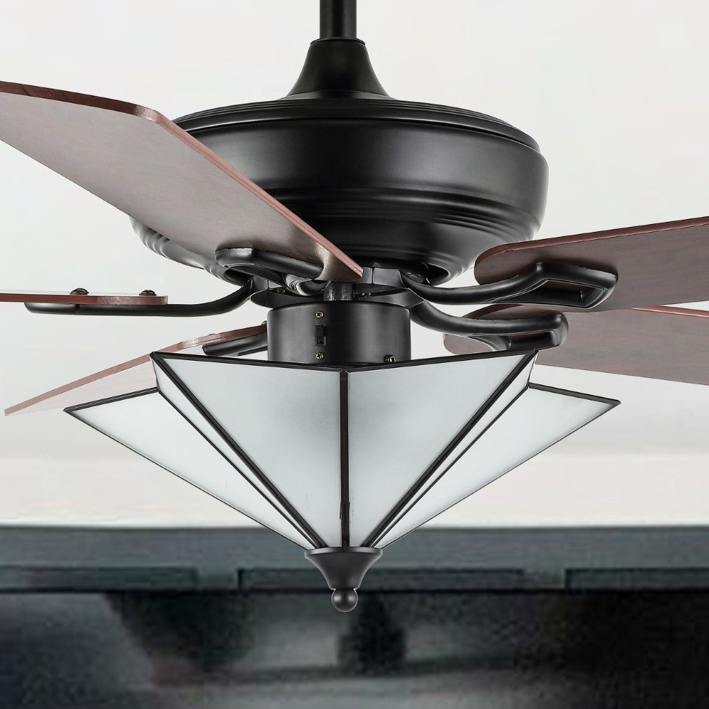 Baldwin 52" Farmhouse Rustic Iron Star Shade LED Ceiling Fan With Remote