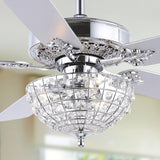 Daniel 52" Glam Classic Crystal Dome Shade LED Ceiling Fan With Remote
