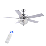 Daniel 52" Glam Classic Crystal Dome Shade LED Ceiling Fan With Remote
