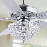 Daniel 52" Glam Classic Crystal Dome Shade LED Ceiling Fan With Remote