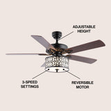 Simmons 52" Farmhouse Industrial Iron Scroll Drum Shade LED Ceiling Fan With Remote
