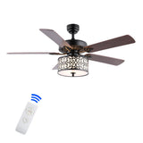 Simmons 52" Farmhouse Industrial Iron Scroll Drum Shade LED Ceiling Fan With Remote