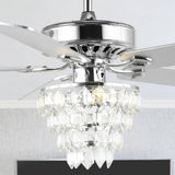 Ramsey 52" Glam Modern Crystal Shade LED Ceiling Fan With Remote