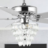 Ramsey 52" Glam Modern Crystal Shade LED Ceiling Fan With Remote