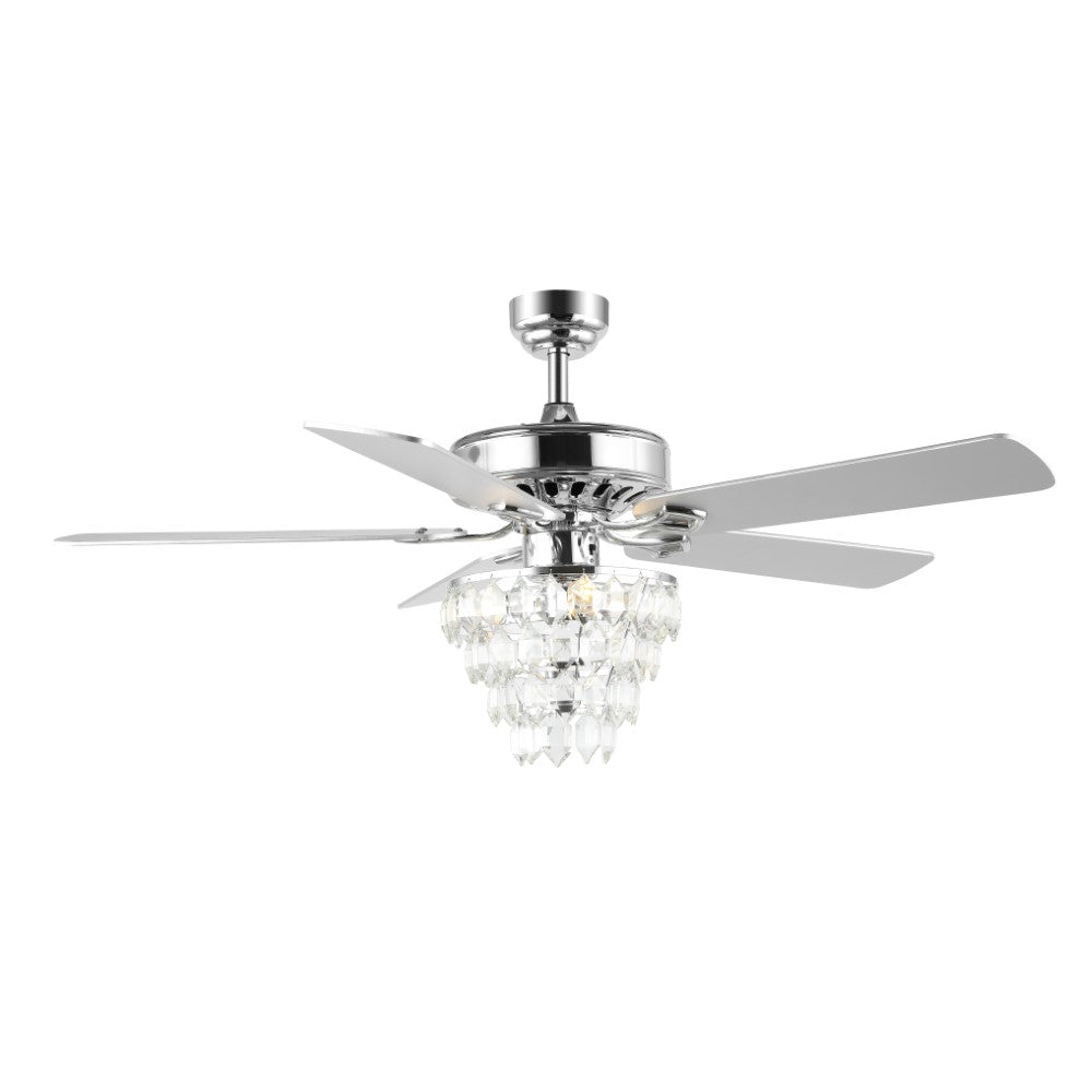 Ramsey 52" Glam Modern Crystal Shade LED Ceiling Fan With Remote