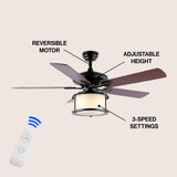 Holly 52" Bohemian Farmhouse Iron LED CEILING FAN