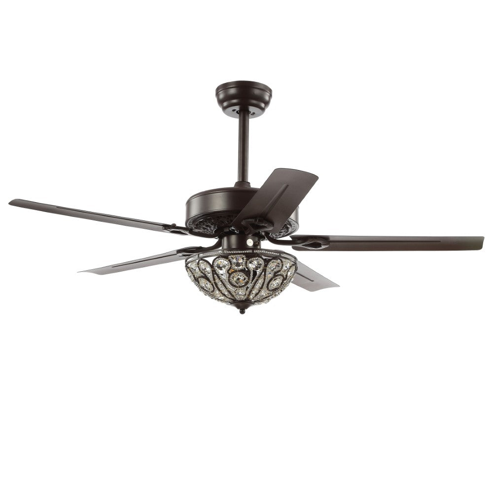 Nanday 48" 3-Light Wrought Iron LED Ceiling Fan With Remote